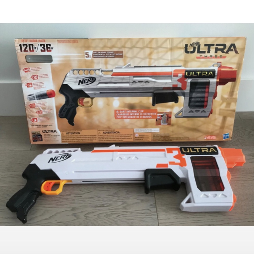NERF Ultra Three Blaster, Pump-Action, 8-Dart Internal Clip